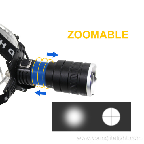 Rechargeable Aluminum Ultra Bright 2000lm Zoomable Headamp